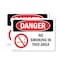 Signmission No Smoking In This Area Danger Sign, Plastic, 10in W x 7in L, 2PK OS-2PACK-DS-P-710-L-1471 - alternate 1